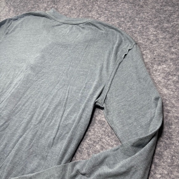 art class Long-Sleeve Henley in Heather Blue with Wood-Tone Buttons - Picture 5 of 15